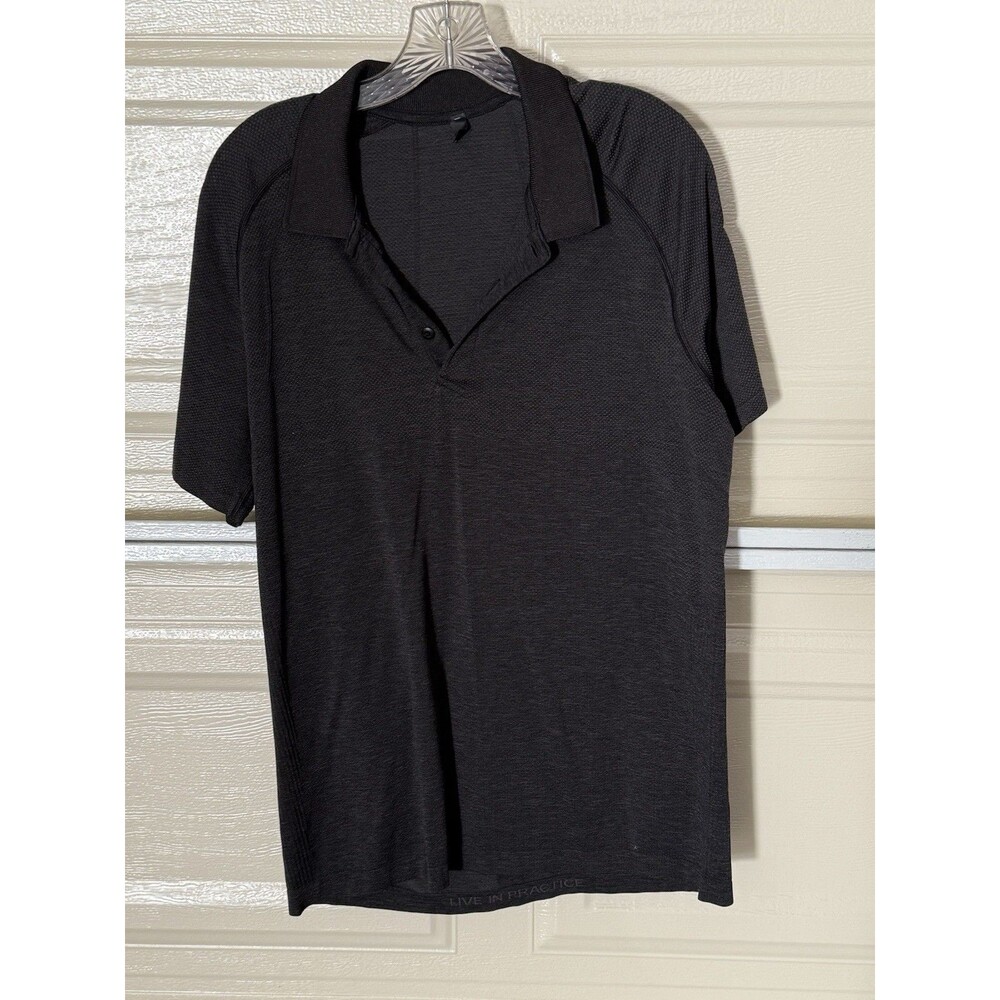 Lululemon Metal Vent Tech Polo Dark Grey Men’s Size L Seamless Athletic